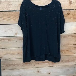 Eileen Fisher Black Short-Sleeve Tunic with Cutout Detail